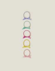 5-Pack Girls Satin Bow Hair Bands