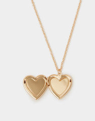 Girls Butterfly Heart Locket Necklace