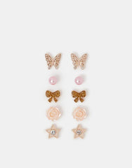 5-Pack Sparkle Bow Stud Earrings