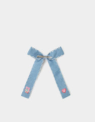 Girls Chambray Bow Hair Clip