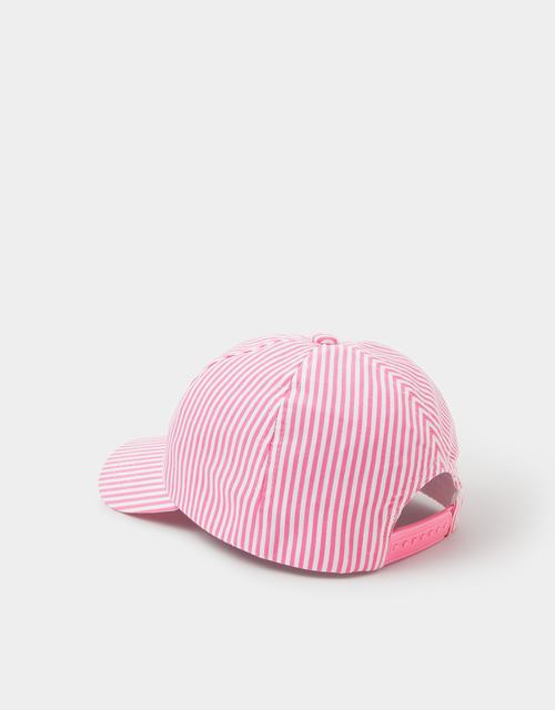 Girls Cherry Stripe Cap Pink