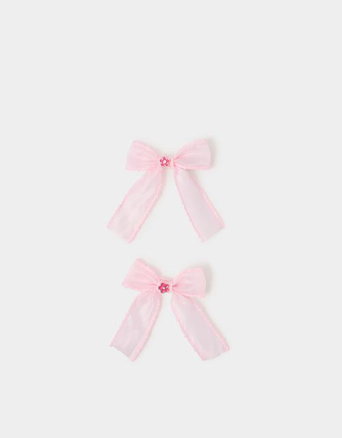 2-Pack Girls Mini Flower Bow Hair Clips
