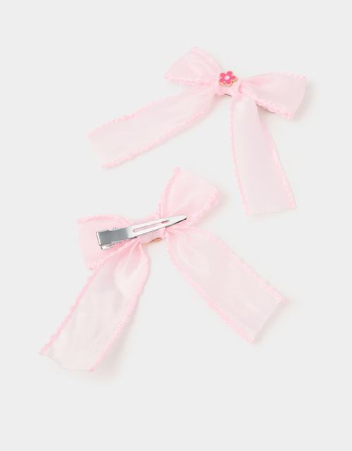 2-Pack Girls Mini Flower Bow Hair Clips