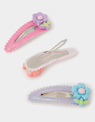 Girls Glitter Flower Hair Clips