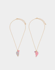2-Pack Girls BFF Heart Friendship Necklaces