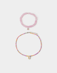 Girls Shell Necklace & Choker Set