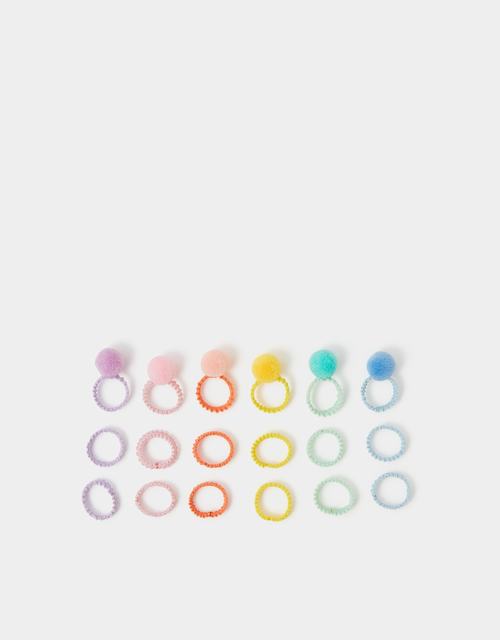 18-Pack Girls Pom-Pom Hair Band Set