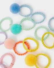 18-Pack Girls Pom-Pom Hair Band Set