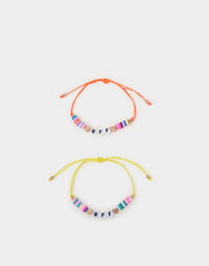 Girls BFF Bead Corded Bracelets