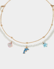 Girls Aquatic Animal Layered Necklace