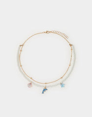 Girls Aquatic Animal Layered Necklace