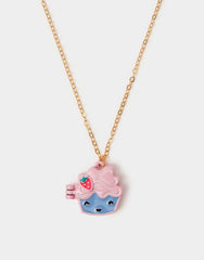 Girls Cupcake Locket Necklace