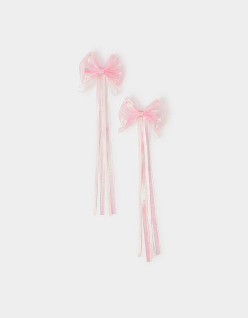 2-Pack Iridescent Bow Hair Clips