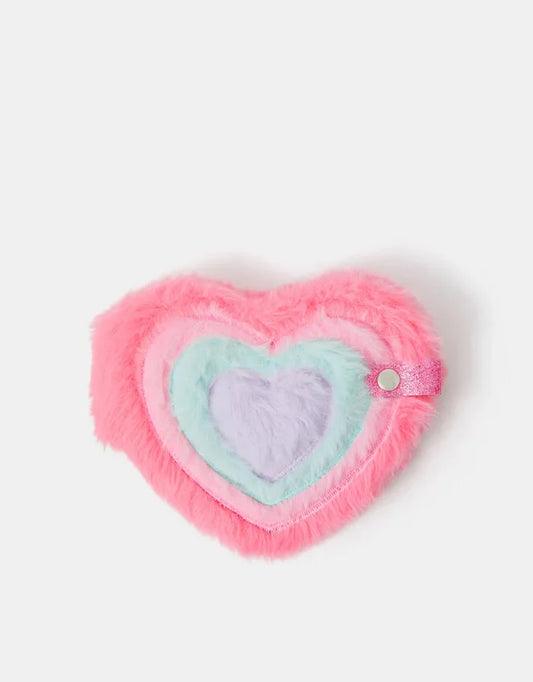 Girls Fluffy Heart Notebook