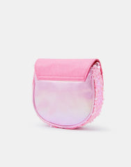 Girls Floral Embroidered Sequin Bag