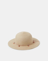 Cherry Charm Floppy Hat Natural