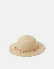 Cherry Charm Floppy Hat Natural