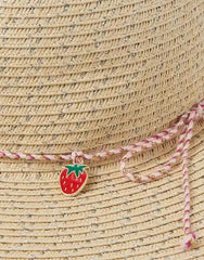 Cherry Charm Floppy Hat Natural
