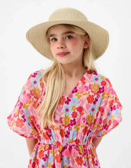 Cherry Charm Floppy Hat Natural