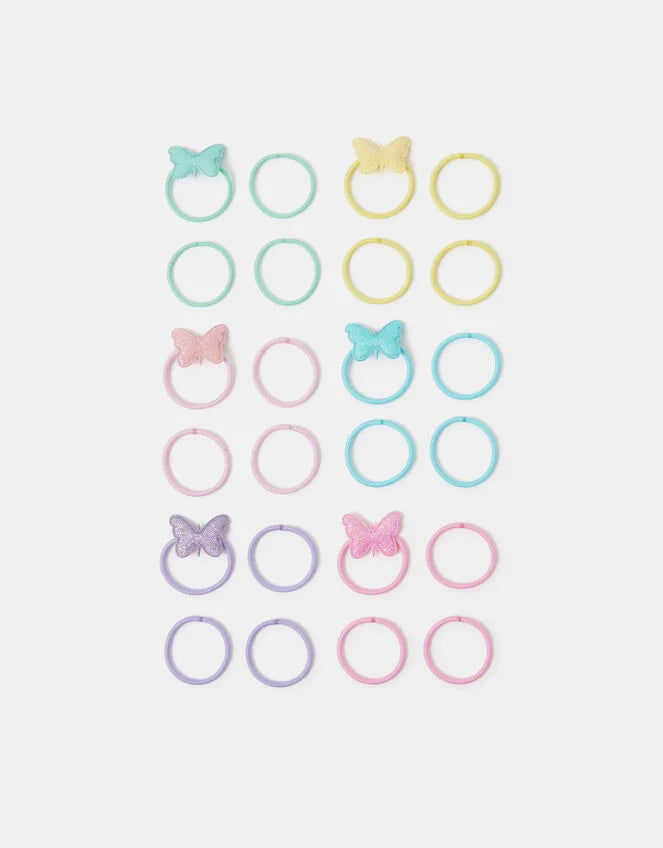 24-Pack Girls Sparkle Butterfly Hair Bands