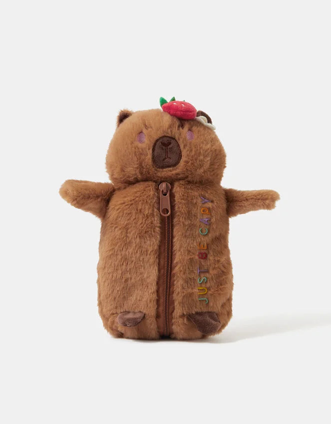 Girls Fluffy Capybara Pencil Case
