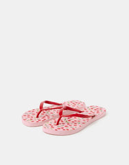 Cherry Print Flip Flops Pink