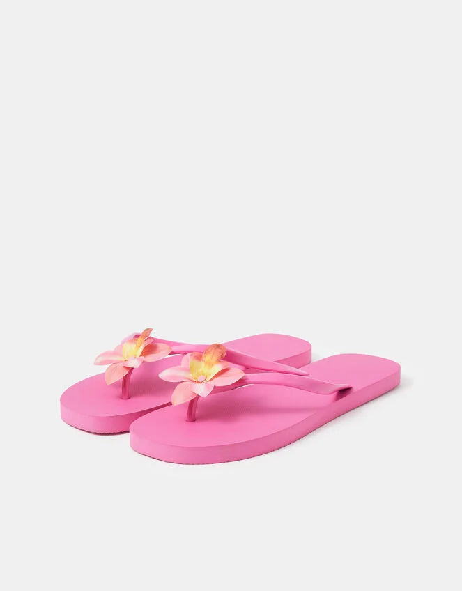 Orchid Flower Flip Flops Pink