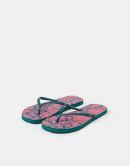 Tropical Print Flip Flops Multi