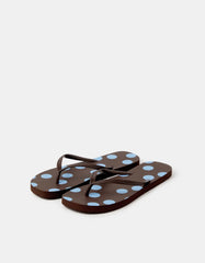 Polka Dot Flip Flops Brown