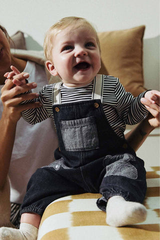 Mono Koala Baby Denim Dungarees and Bodysuit Set