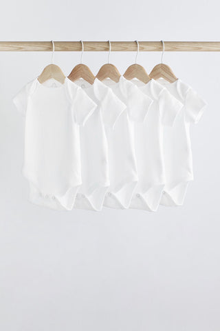 Essential Baby Short Sleeve Bodysuits 5 Pack NEXT UK