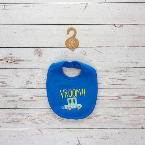 Blue Vroom Bib | Bibs & Towels | The nest clothing