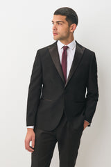 Black Regular Fit Tuxedo Suit Jacket