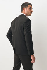 Black Regular Fit Tuxedo Suit Jacket