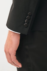 Black Regular Fit Tuxedo Suit Jacket