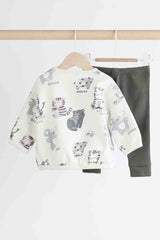 Black & White Animal Baby Top and Leggings Set