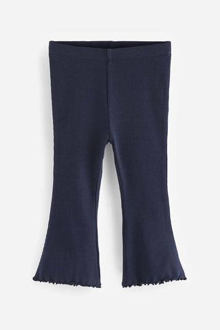 Navy Rib Flare Leggings