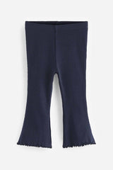 Navy Rib Flare Leggings
