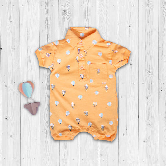 Orange Baloons Collared Bodysuit