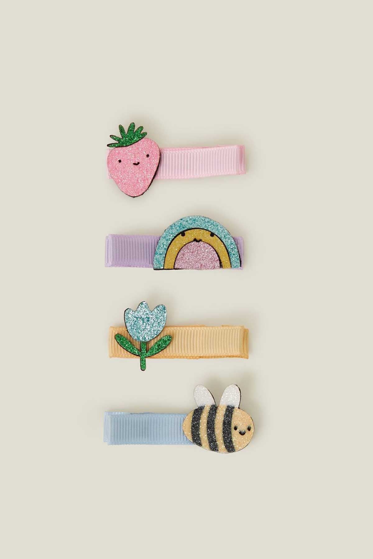 4-Pack Girls Spring Garden Salon Hair Clips