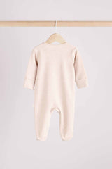 Neutral Hamish Baby 100% Cotton Sleepsuits 3 Pack