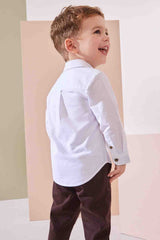 White Character Long Sleeve Oxford Shirt