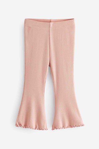 Pale Pink Rib Flare Leggings