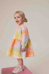 Lilac Rainbow Long Sleeve Jumper Dress