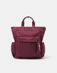 Top Handle Nylon Backpack Red