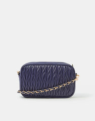 Small Quilted Crossbody Bag Blue