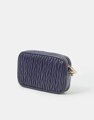 Small Quilted Crossbody Bag Blue