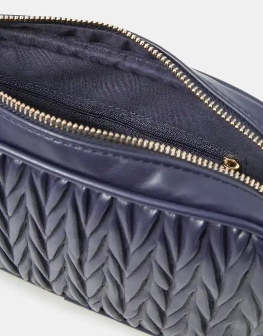 Small Quilted Crossbody Bag Blue