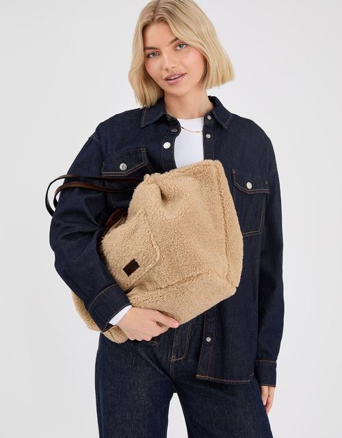Reversible Borg Shoulder Bag