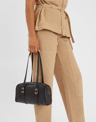 Buckle Strap Bowler Bag Black